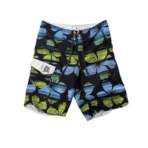 Billabong Men's Board Shorts Swim Trunks Size L Hawaiian Floral Print Blue Green